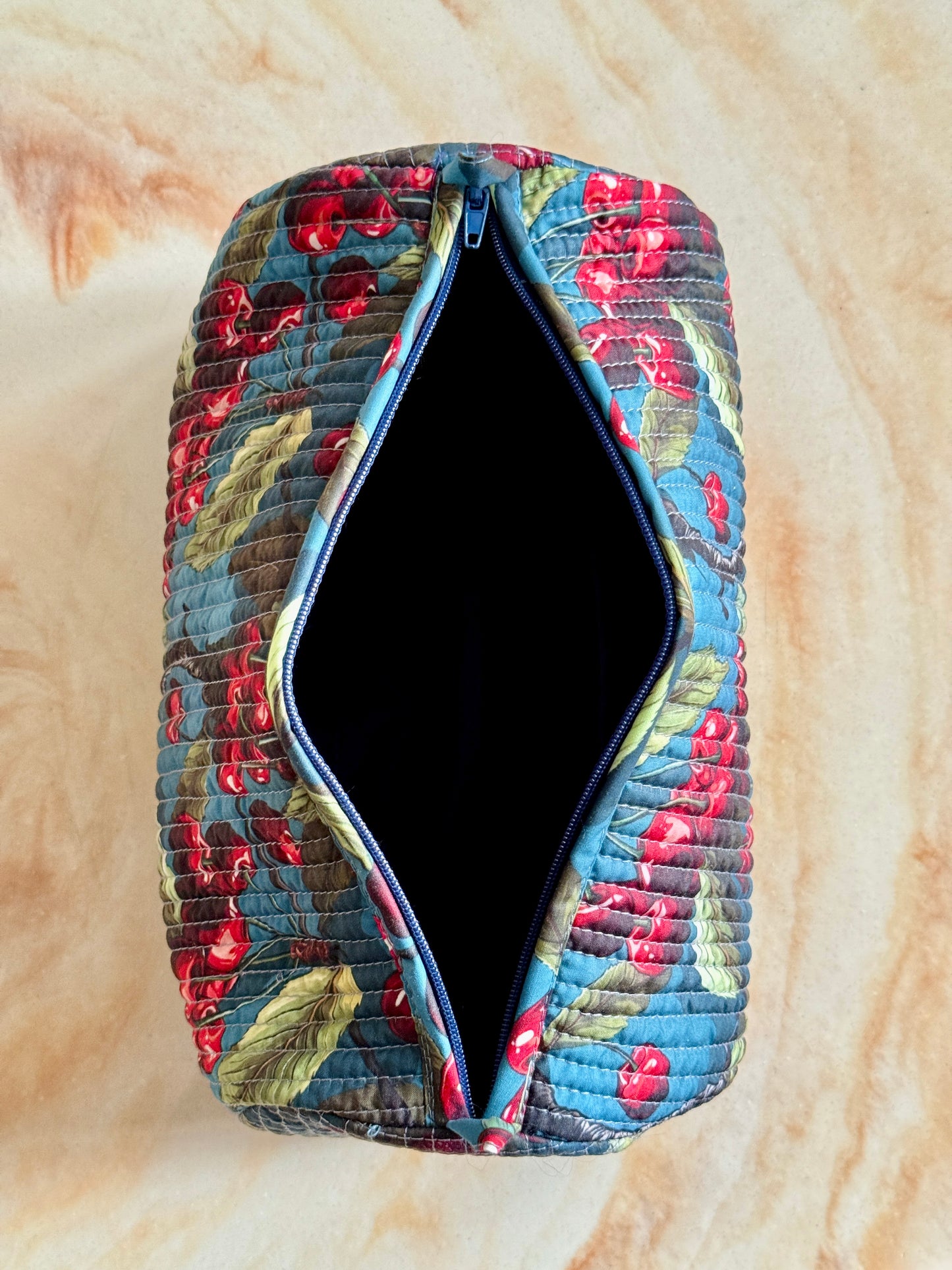 Cherry print beauty pouch