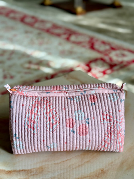 Coquette print beauty pouch
