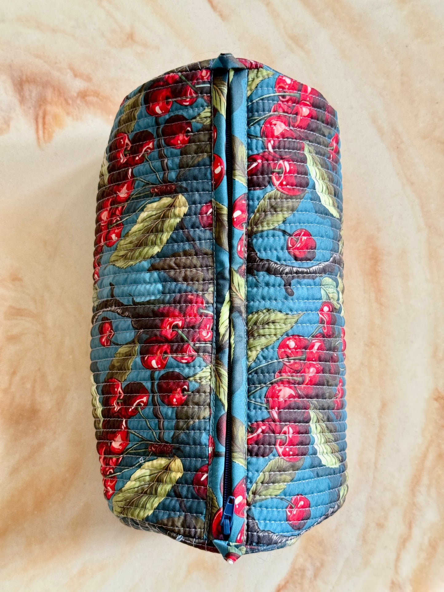 Cherry print beauty pouch