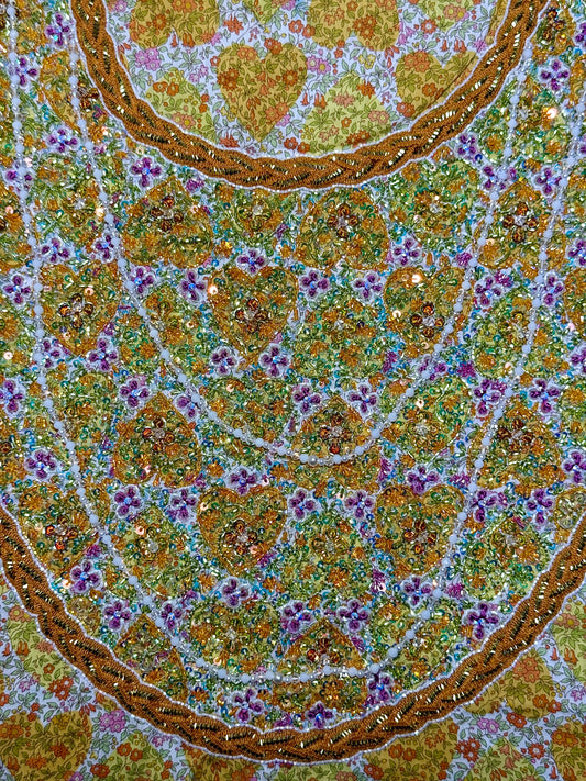 Liberty Chamomile Hearts with moving Beaded Necklaces